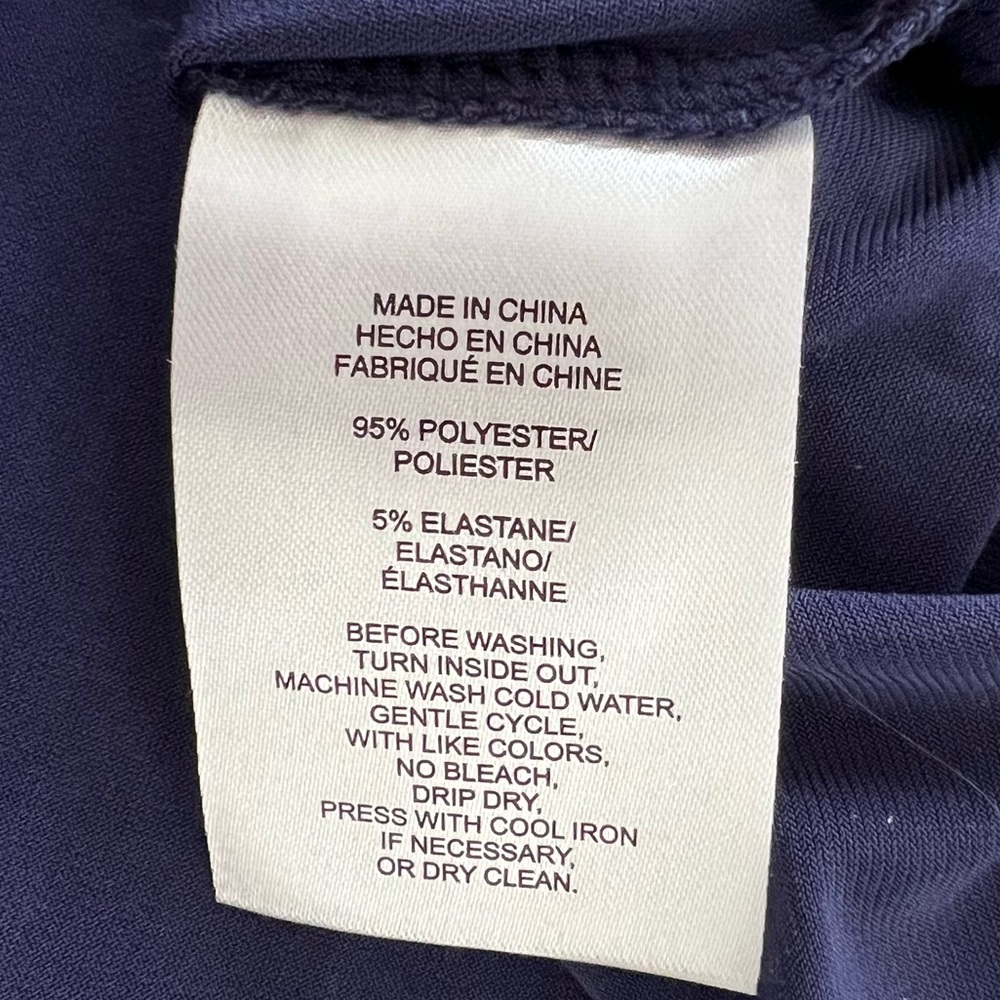 NEW JONES NEW YORK SIGNATURE Navy Blue Knit Blouse Top Sz Small / New with Tags - Picture 10 of 11